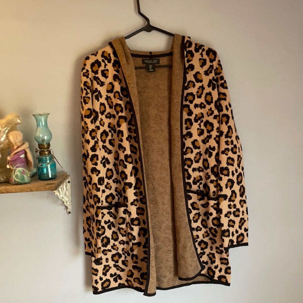 Leopard Print Hooded Cardigan